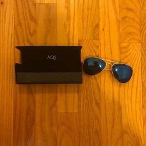 AQS blue reflective sunglasses